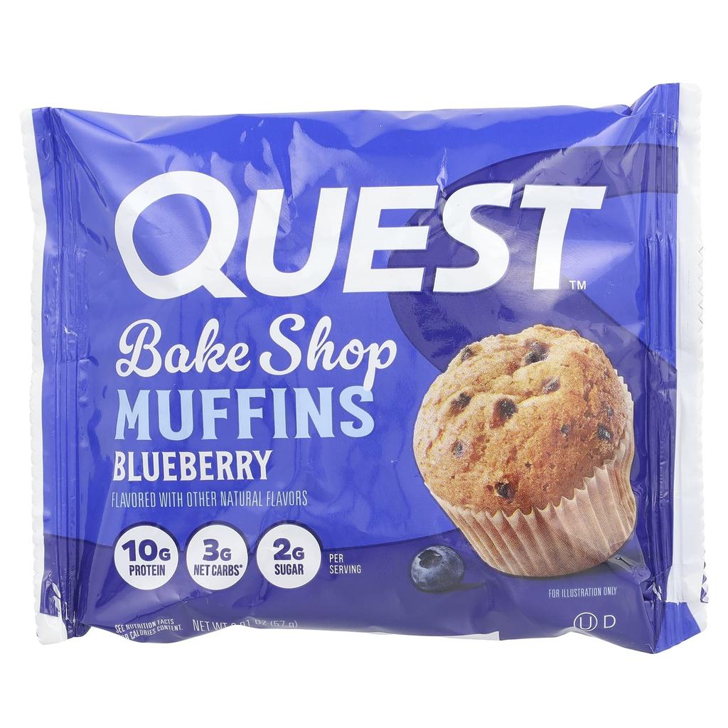 Quest Nutrition Кексы Bake Shop, черника, 4 упаковки, 2,01 унции (57 г) каждый