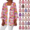 Women's Casual Fashion Print Lightweight Medium Length Jacket Cardigan