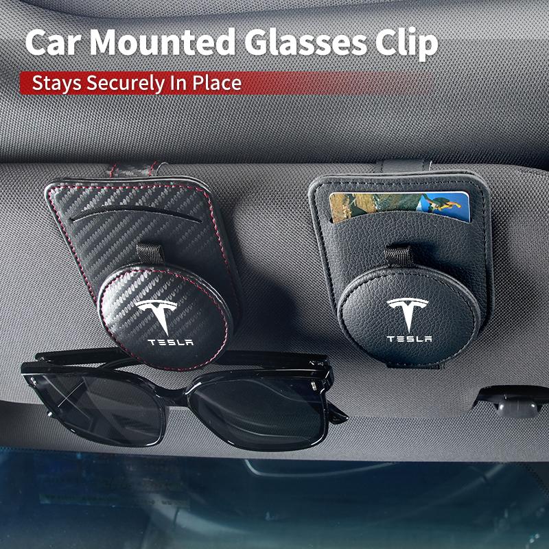 ALO1 Car Valve Glasses Holder Sunglasses Clip Accessories Interior For Tesla Model 3 Model S Model X Model Y Roadster Bonina