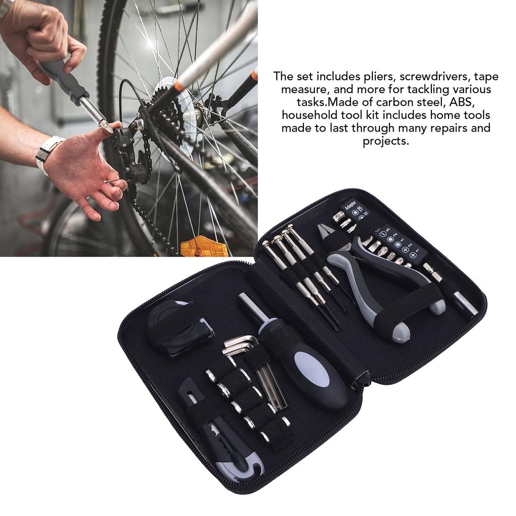 Мини Набор Инструментов Бытовой Набор Инструментов для Ремонта Плоскогубцы с Игловидными Губками Рулетка Шестигранные Ключи Набор Отверток Биты для Отверток Рукоятка с Кейсом