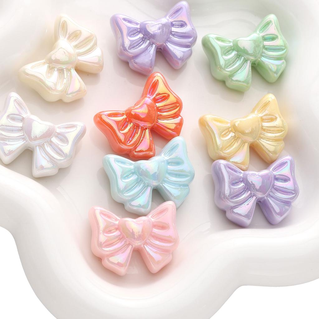 2/10 шт. акриловые бусины-бантики цвета AB, разбросанные бусины для самостоятельного изготовления браслетов, ожерелий и ювелирных изделий