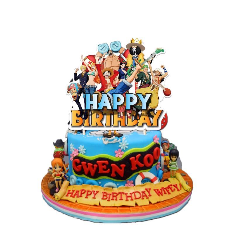 Colorful One Piece Themed Birthday Party Decoration Set Vibrant And Whimsical Paper Props And Balloons