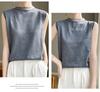 2024 Spring/Summer Women's Sleeveless Thin Knitted Sweater - Half Turtleneck Pullover Vest