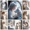 New 2023 Fairy and White Fox Girl Diamond Painting Full 5D Diy Embroidered Mosaic Cartoon Fairy Cross Home Decoration