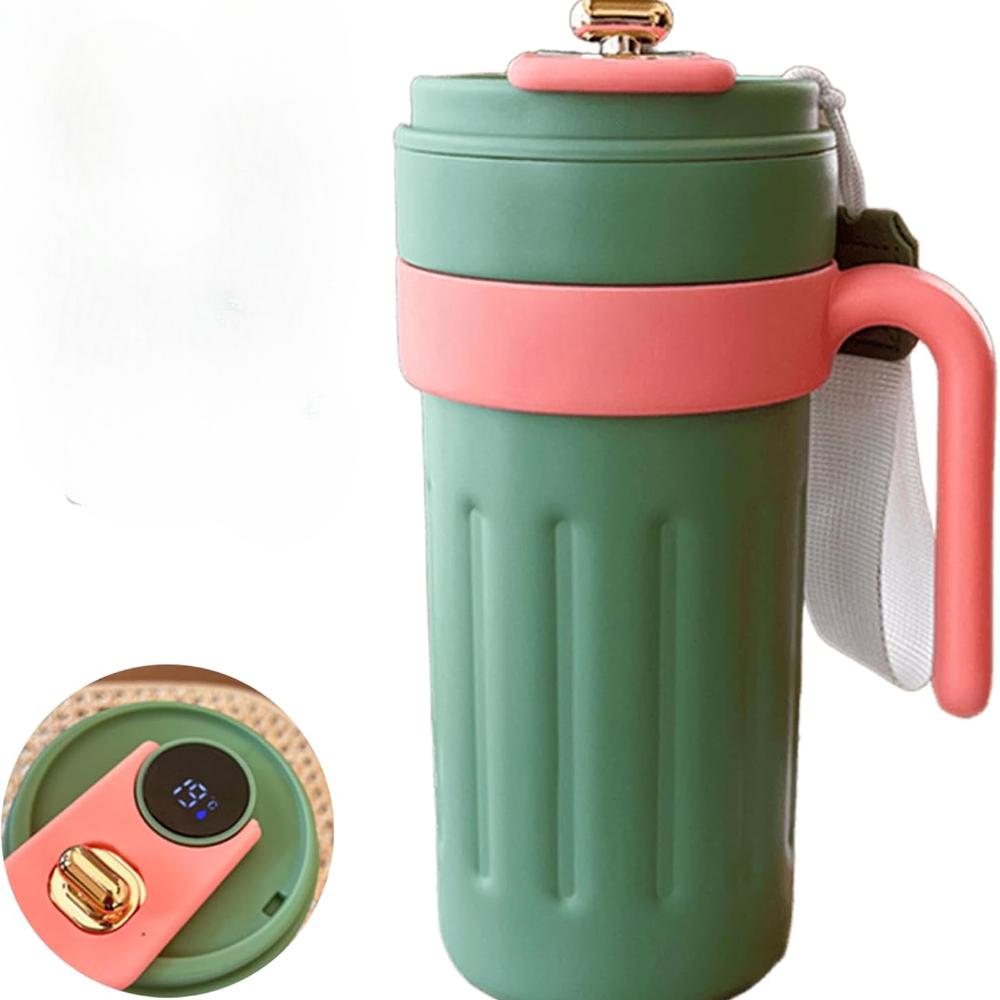 Кофейная чашка с дисплеем температуры, светодиодный дисплей температуры, кофейная кружка из нержавеющей стали, термос, интеллектуальная кофейная чашка с крышкой