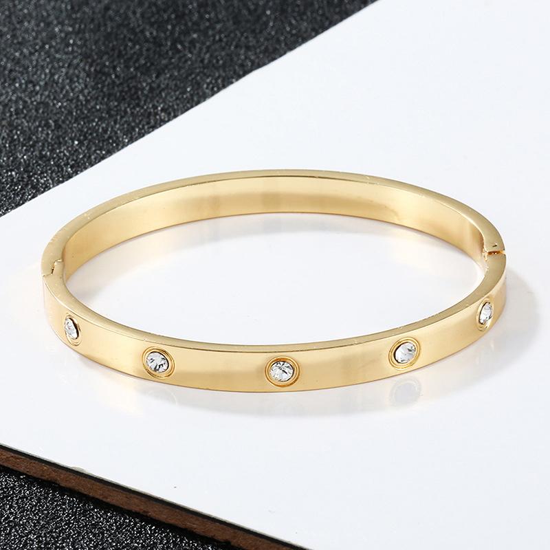 Gold Plating Lover Bracelets&Bangles for Women Rose Gold Color  Charming CZ Cuff Bracelet Luxury Jewellery Gifts AVE