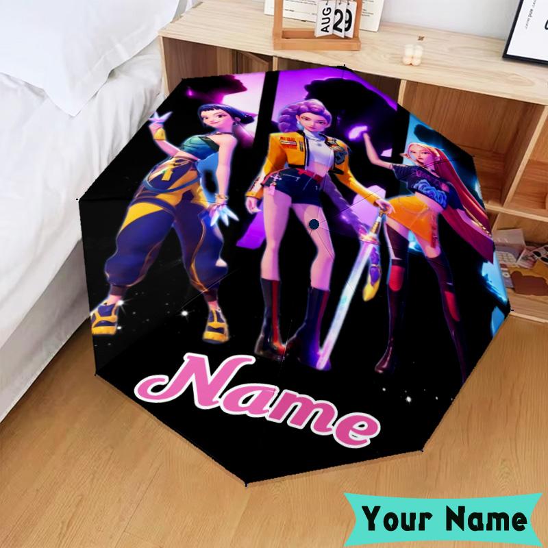 Custom Name Fantasy Night Trio K-Pop Umbrella, Foldable Umbrella Suitable for Outdoor Shopping Travel Sports, Exquisite Gift for Family