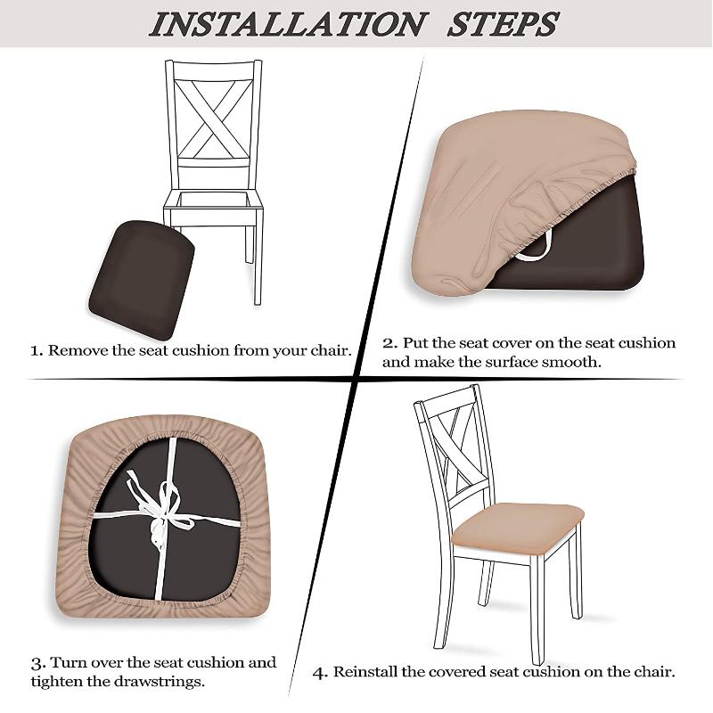 Жаккардовые чехлы на сиденья стульев из спандекса для столовой, съемные моющиеся эластичные чехлы для подушек для мягкого обеденного стула