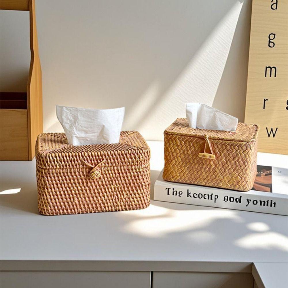 Декоративная имитация плетеной коробки для салфеток Винтажный диспенсер для туалетной бумаги Держатель для бумажных салфеток Ванная комната