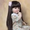 Полный мягкий силиконовый корпус 55 см 22 дюйма Reborn Baby, реалистичная кукла с длинными волосами для девочек, реалистичная принцесса для малышей Bebe, подарок на день рождения