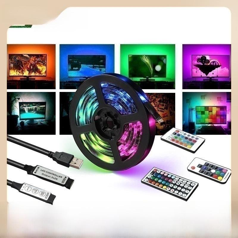 Светодиодная лента для подсветки телевизора 5В USB с 5050 RGB, синхронизацией с музыкой по Bluetooth, голосовым управлением и управлением через мобильное приложение