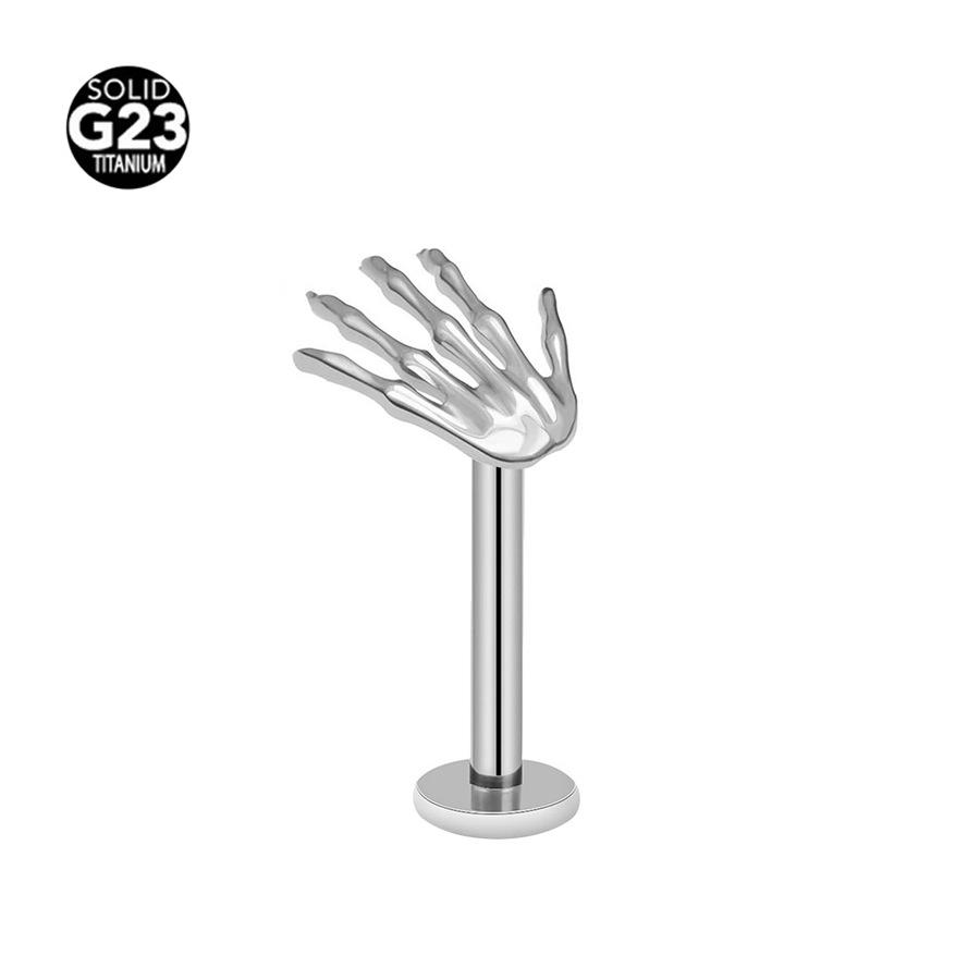 316L Stainless Steel Gothic Skull Claw Cartilage Piercing Stud