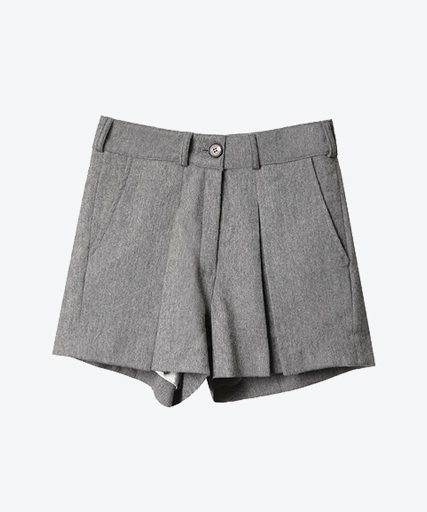 UNTAGE Inverted Box Pleated Shorts (Grey)_Uth-Sp12