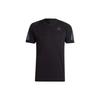 Crew Neck Short Sleeve Solid T-Shirt With Print Men Tops Black HE2474