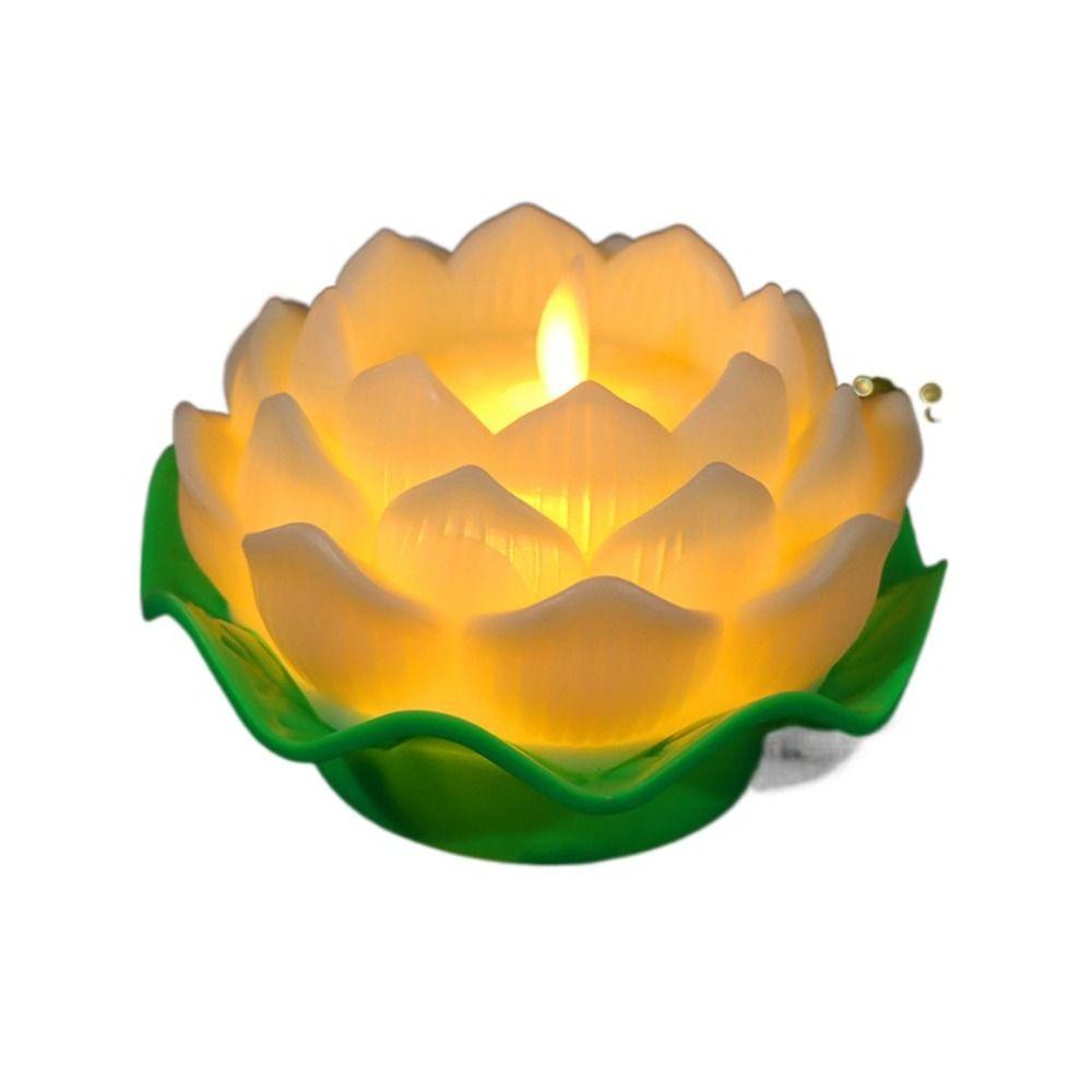 Creative LED Lotus Candles Flameless Desktop Lamp Romantic Night Light  Child Holiday Gift
