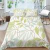 Family Bedding Single Double Bed Full Size Plant Printing Series Bedding Leaf Pattern Pillowcase and Quilt Cover Washable Home Decoration