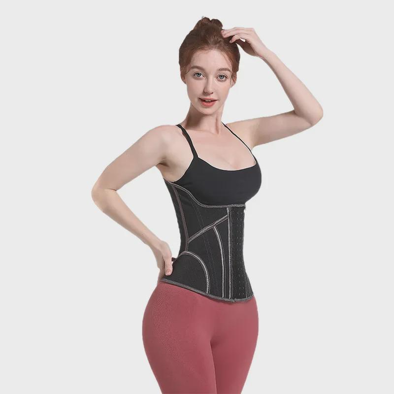 Трехбортный пояс для утяжки талии и живота из латекса на 19 косточек