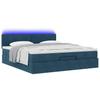 Ottoman Bed with Mattress & LEDs Dark Blue 160x200 cm Velvet
