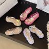 Girls Princess Shoes Soft Sole Retro Kids Flat Shoes Round Toes Trendy 2025 New Fashion Children Dance Shoes PVC Comfortable
