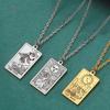 Dawapara Stainless Steel Tarot Cards Pendant Necklace Classic Tarot Major Arcana Divination Necklace Women Jewelry