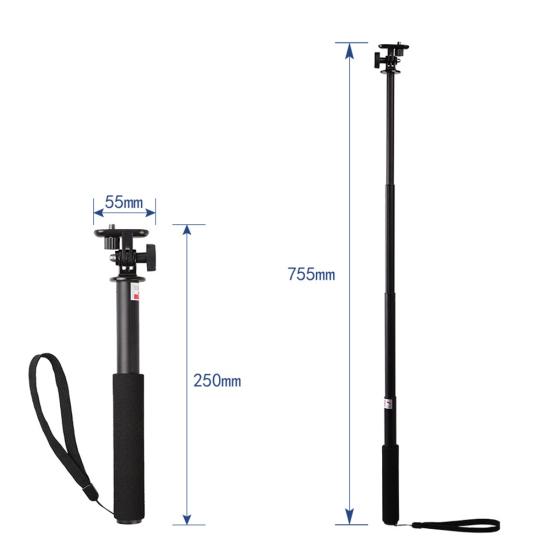 Portable Aluminum Alloy Telescopic Action Camera Selfie Stick Monopod for GoPro