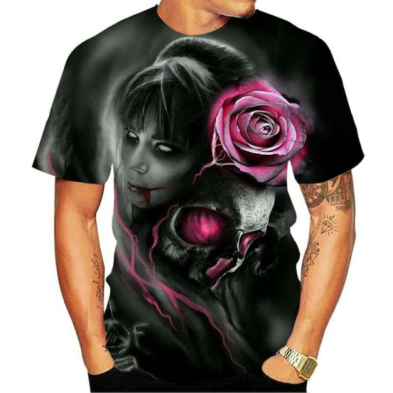 Men's Y2k T-Shirt Short Sleeve Indian Graphic 3D Print Top Oversize Streetwear Fashion Tee Harajuku Hip Hop Vintage Men Clothing