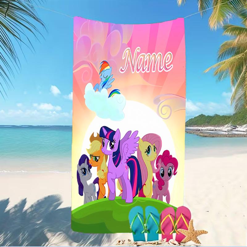 Customizable personalized beach towels My Little Pony themed designs.Suitable for the beach, yoga, sports;ideal as beach accessories