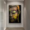 Half Face Buddha Wall Art Posters And Prints Gold Buddha Canvas Paintings On the Wall Buddhism Art Picture Home Wall Decoration