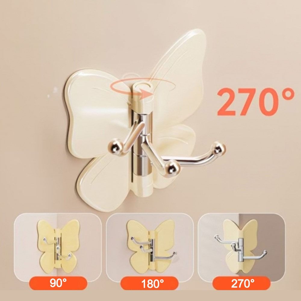 1/4PCS Self Adhesive Rotating Wall Hook Waterproof Adhesive Wall Hook Kitchen Bathroom Storage