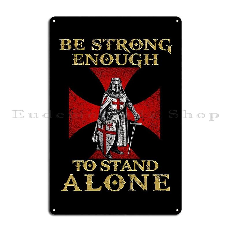 Templar Shield Cross Medieval Warrior Sword Knights Templar Armor of God Helmet Emblem Metal Retro Design Tin Sign Poster