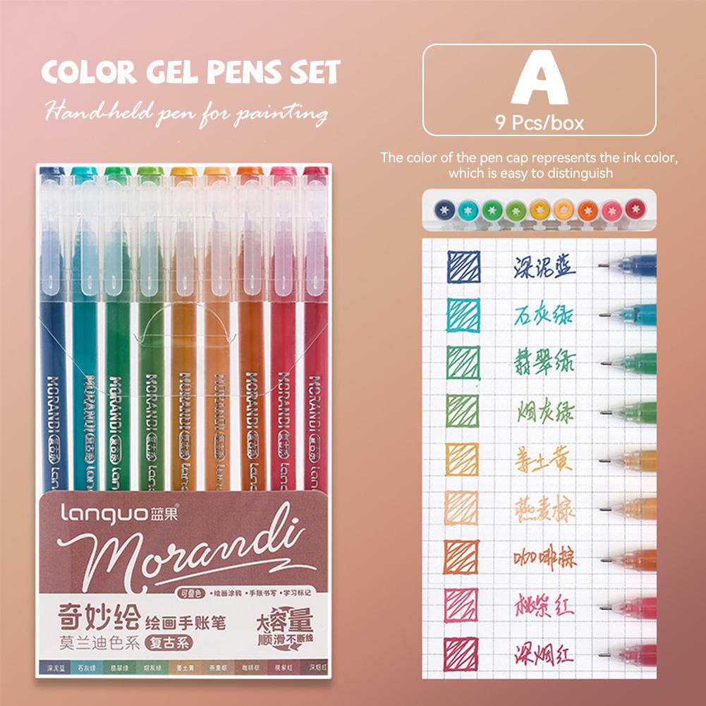 9 шт./кор. набор цветных гелевых ручек Morandi 0,5 мм чернильная ручка для письма для студентов школьные принадлежности канцелярские принадлежности