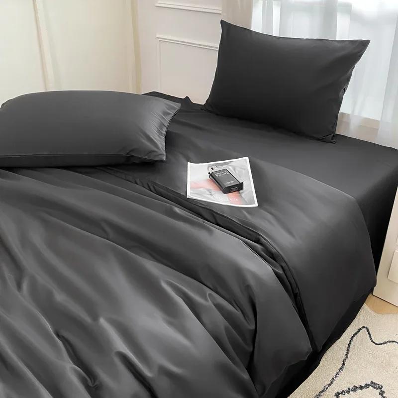 Nordic Bed Linen 100% Cotton Bedding Set with Sheet Duvet Cover Pillowcase Single Couple Bedsheet King Queen Double Twin Size