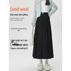 Кофейная шерстяная юбка с высокой талией для женщин, осенне-зимний стиль, плиссированная А-силуэта, для миниатюрных, средней длины, идеальная драпировка