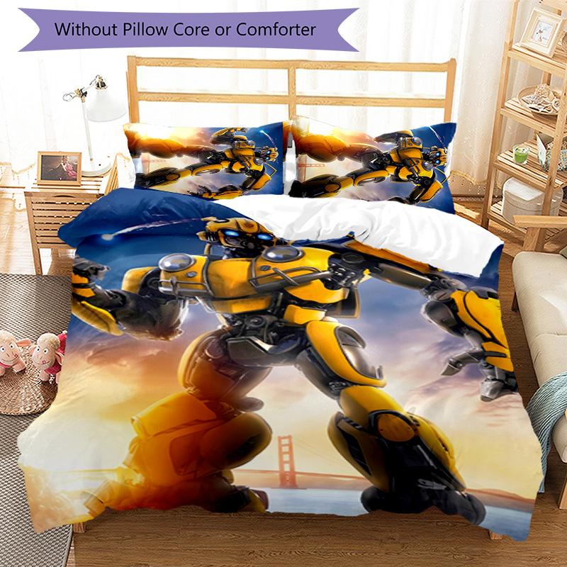 3pcs Bumblebee pattern bedding set duvet cover set includes duvet cover &pillowcases, perfect all season bedroom decoration & gift