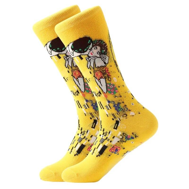Hot Dropshipping Autumn Winter Retro Women New Art Van Gogh Mural World Famous Oil Painting Series Men Socks Funny Socks