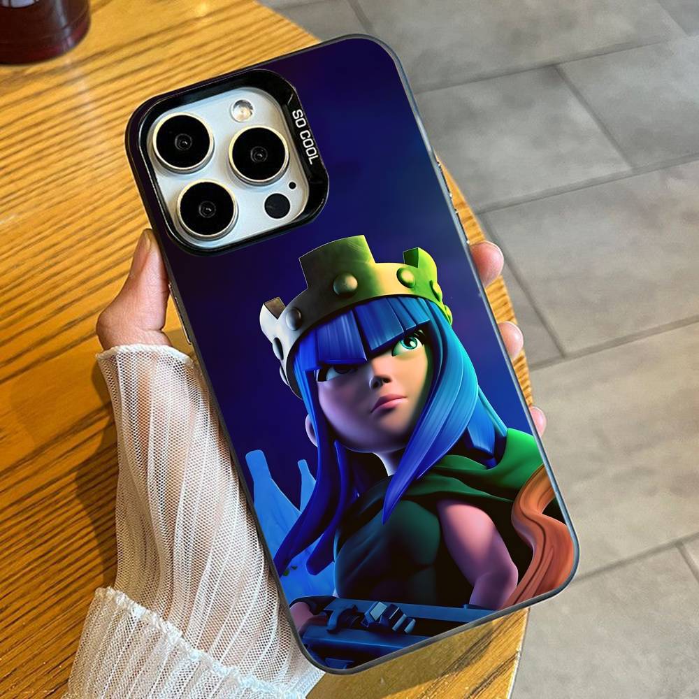 Чехол для телефона с принтом игры COC для iPhone 16 17 15 14 12 13 Pro Max Черный Конфетный Матовый Ударопрочный Чехол