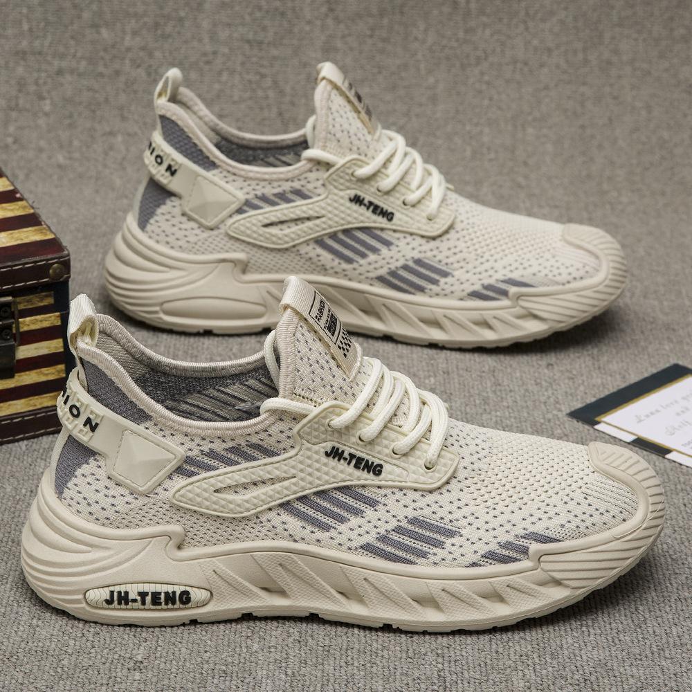 Новые мужские дышащие универсальные повседневные туфли из сетки 2024 года, весна-осень, уличные, легкие, амортизирующие, для бега и спорта