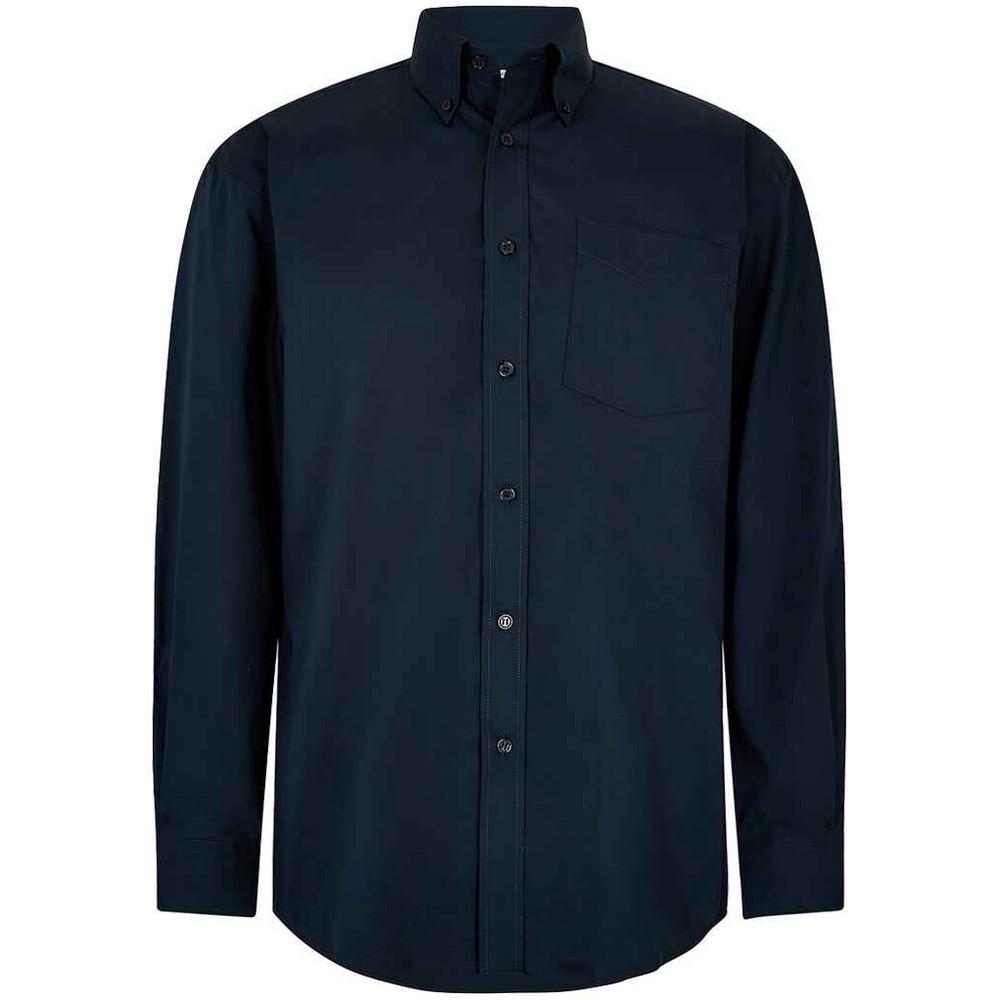 Kustom Kit Мужская оксфордская классическая рубашка с длинными рукавами