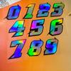 1PC Reflective Laser Arabic Numbers Motorcycle Stickers DIY Scooter Body Front Fairing for BMW KTM YAMAHA Kawasaki Suzuki Honda
