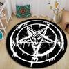 Personalized Rug Round Carpet Satanic Cat Goat Impaled Throne Area Atheist Carpet Bath Mat Black Mat Living Room Home Decoration
