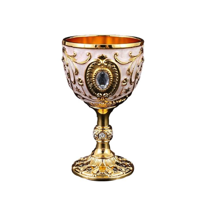 Large Metal Style Cup Whiskey Vodka Rum Alloy Stemmed Shot Glass Home Bar Drinkware