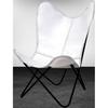 Handmade Vintage White Leather Butterfly Chair Relax Arm Chair