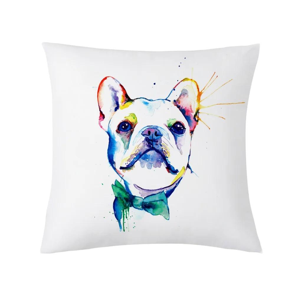 Creative Bulldog Print Pillowcase Office Living Room Car Ornaments Home Pillowcase