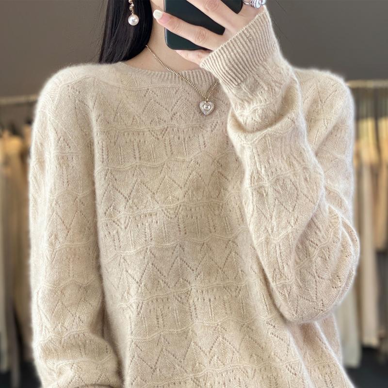 Женский свитер, кашемир Цинхэ, 30% кашемир, 70% шерсть, зимний вязаный пуловер, осенний свитер, женский кашемировый свитер, вязаный топ с длинным рукавом