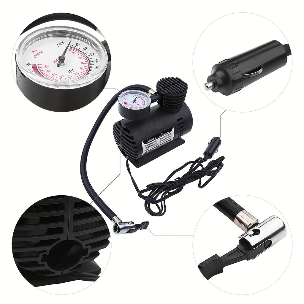 Portable Car Bike Motorcycle Electric Tire Inflator Pump 12v Digital Tire Inflator With Pressure Gauge Pump Tire Air Compressor