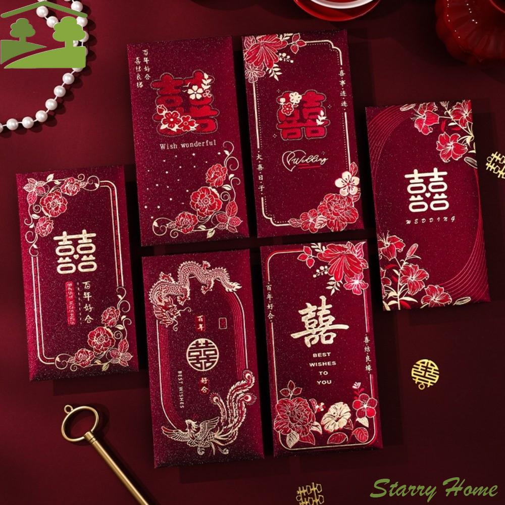 Chinese Horse Year New Year Red Envelope Hard Paper Hot Gold Chinese Money Envelopes Thickened 6Pcs Mixed Lucky Red Bag Children
