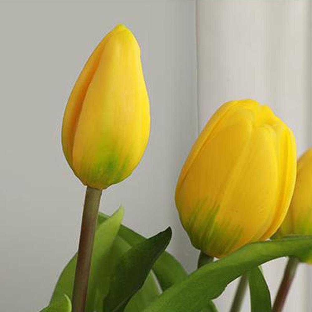 Искусственные цветы 1 букет темно-фиолетовые искусственные тюльпаны