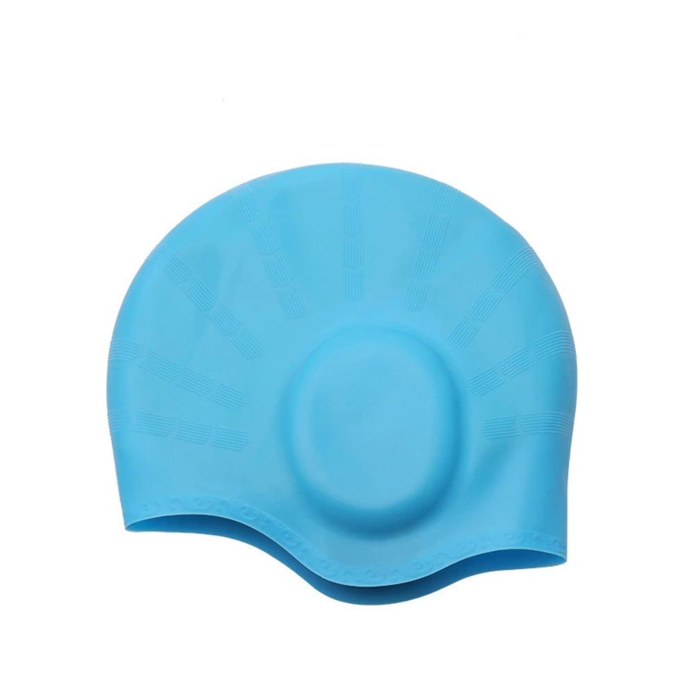 Ear Protection Silicone Swim Cap Ear Pockets Swim Hat Protect Long Hair Swimming Cap Boys