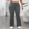 High Waist Yoga Pants Full-Length Women Leggings with Elastic Waist Solid Color Pockets Sport Style Flared Pants
