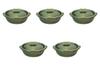Set of 5 Oribe 4 Pots X X Earthenware Banko Direct Setomonohonpo No. [14cm 12.5cm 7cm] Single-Serving Pot, Ware, Fire,